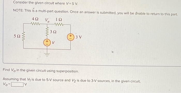 Solved Use Linearity And The Assumption That Vo 1 V To Chegg