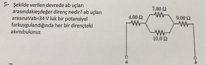 Solved Ekilde Verilen Devrede Ab U Lar Aras Ndaki Chegg