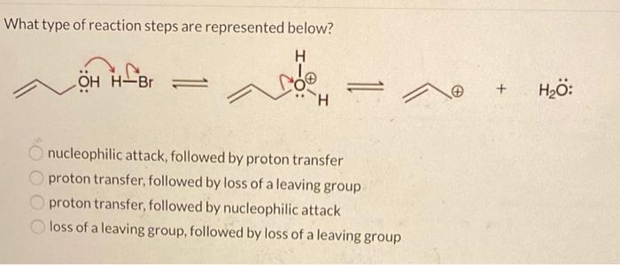 Solved What Type Of Reaction Steps Are Represented Below H Chegg