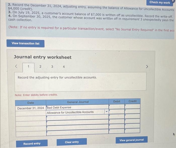 Solved 2 Record The December 31 2024 Adjusting Entry Chegg