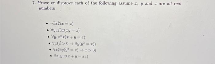 Solved Prove Or Disprove Each Of The Following Assume X Y Chegg