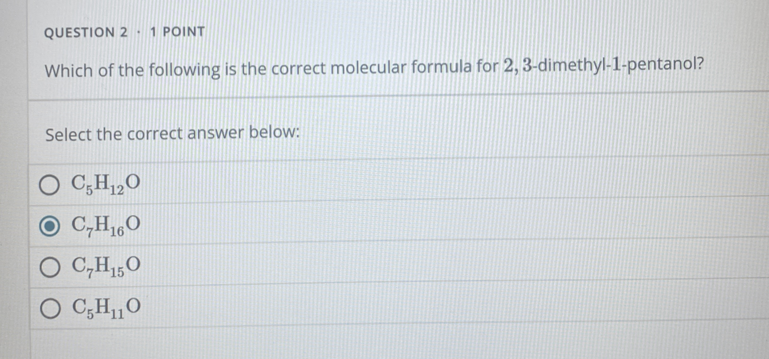 Solved QUESTION 2 1 POINTWhich Of The Following Is The Chegg