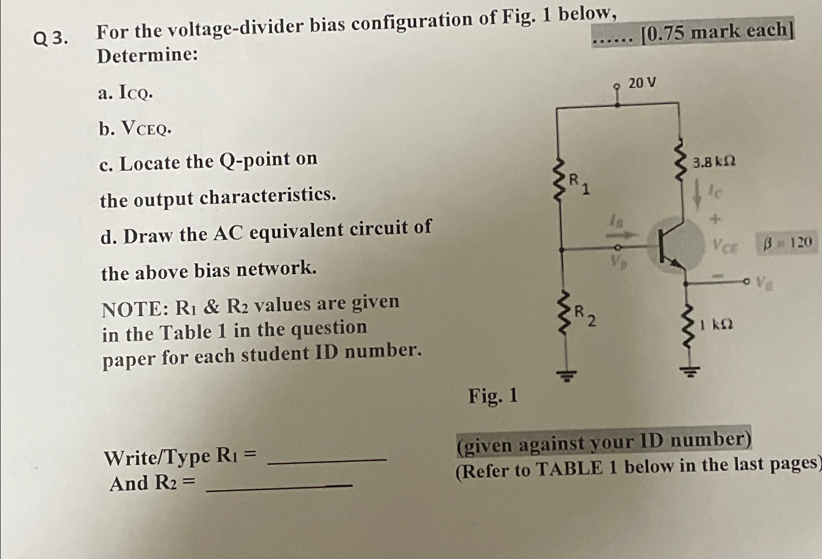 Solved For The Voltage Divider Bias Configuration Of Fig Chegg