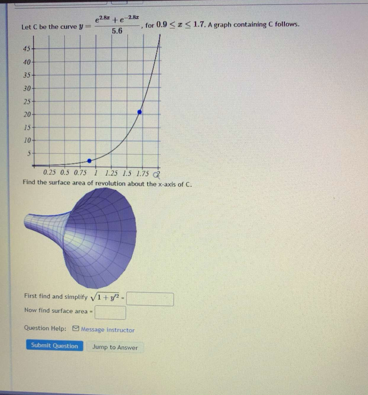 Solved Let C Be The Curve Y E2 8x E 2 8x5 6 For Chegg