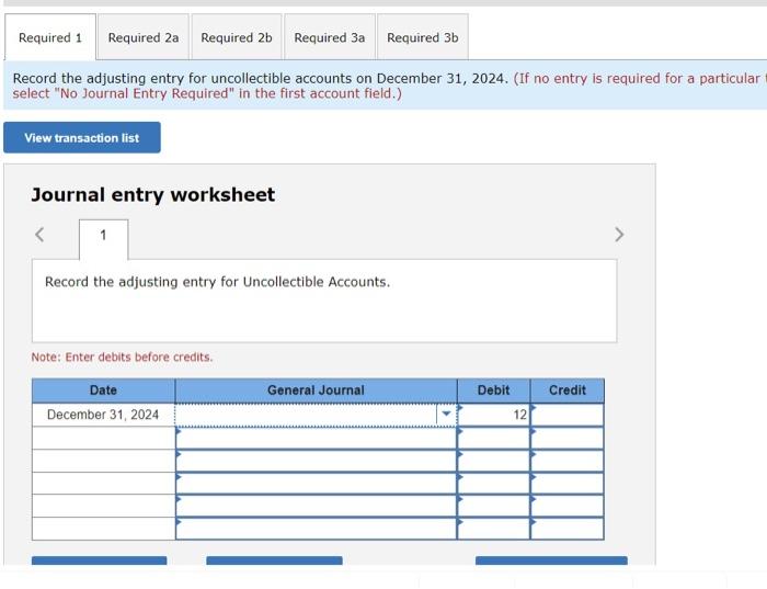 Solved Record The Adjusting Entry For Uncollectible Accounts Chegg