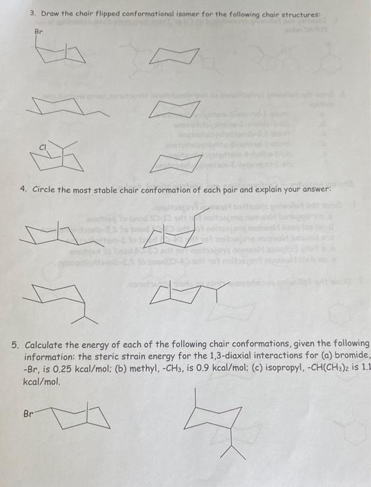 Solved Draw The Chair Flipped Conformational Isomer For Chegg