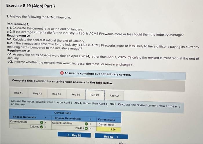 Solved Exercise Algo Complete The Accounting Cycle Chegg