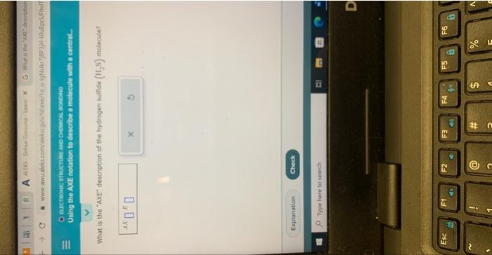 Solved What Is The Axe Description Of The Hydrogen Sulfide Chegg