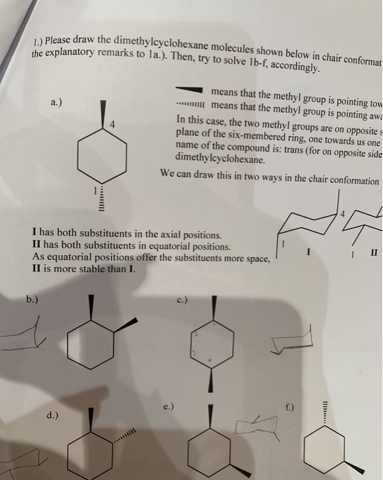 Solved Draw The Dimethylcyclohexane Molecules Shown Below In Chegg