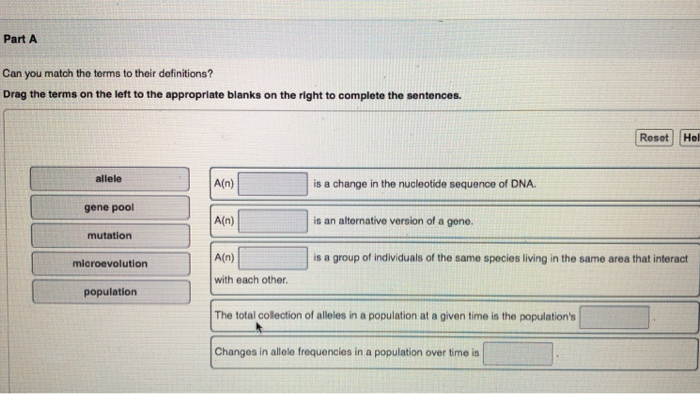 Solved Part A Can You Match The Terms To Their Definitions Chegg