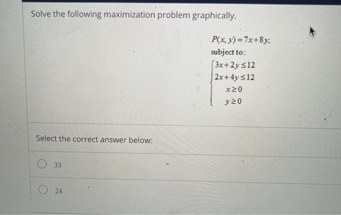 Solved Solve The Following Maximization Problem Graphically Chegg