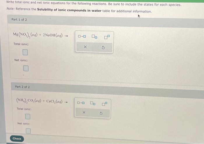 Solved Write Total Ionic And Net Ionic Equations For The Chegg