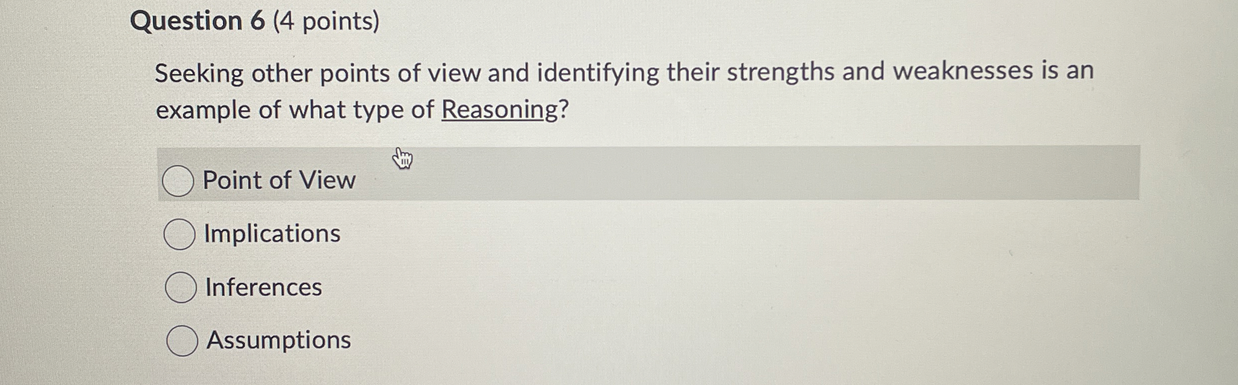 Solved Question Points Seeking Other Points Of View Chegg