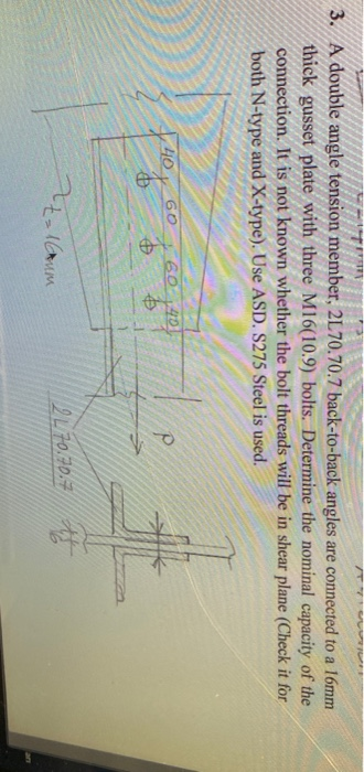 Solved A Double Angle Tension Member L Chegg