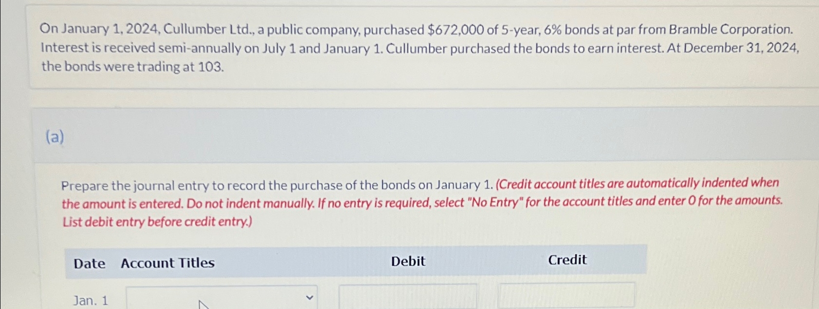 Solved On January Cullumber Ltd A Public Chegg