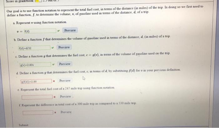 Solved Score In Gradebook Our Goal Is To Use Function Chegg