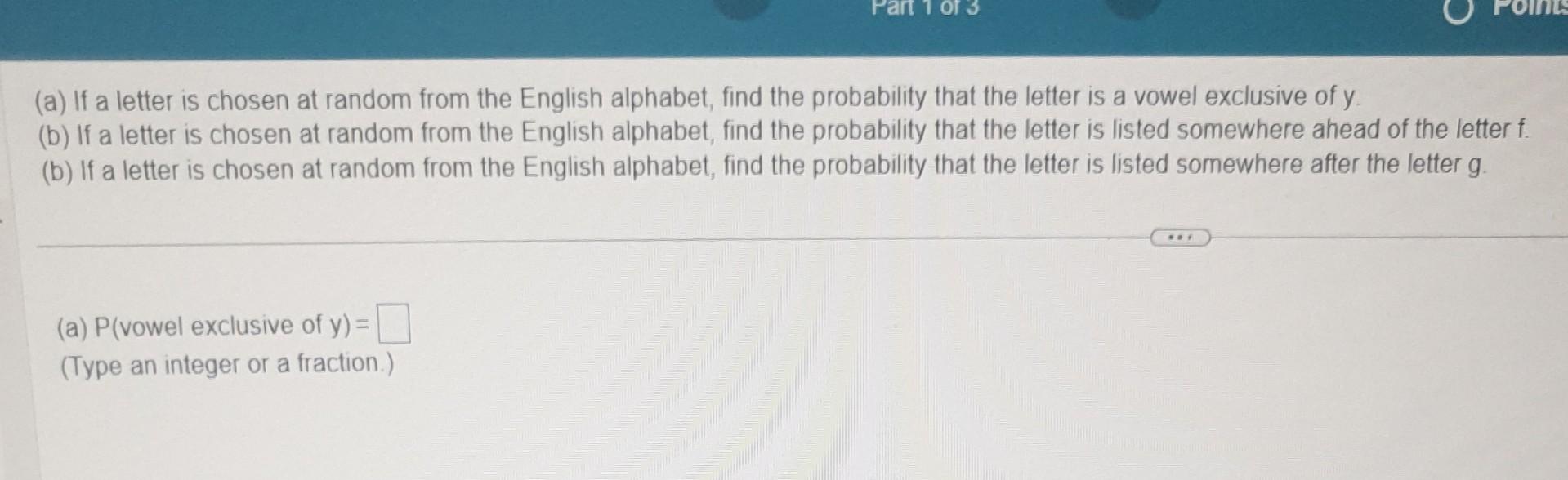 Solved A If A Letter Is Chosen At Random From The English Chegg