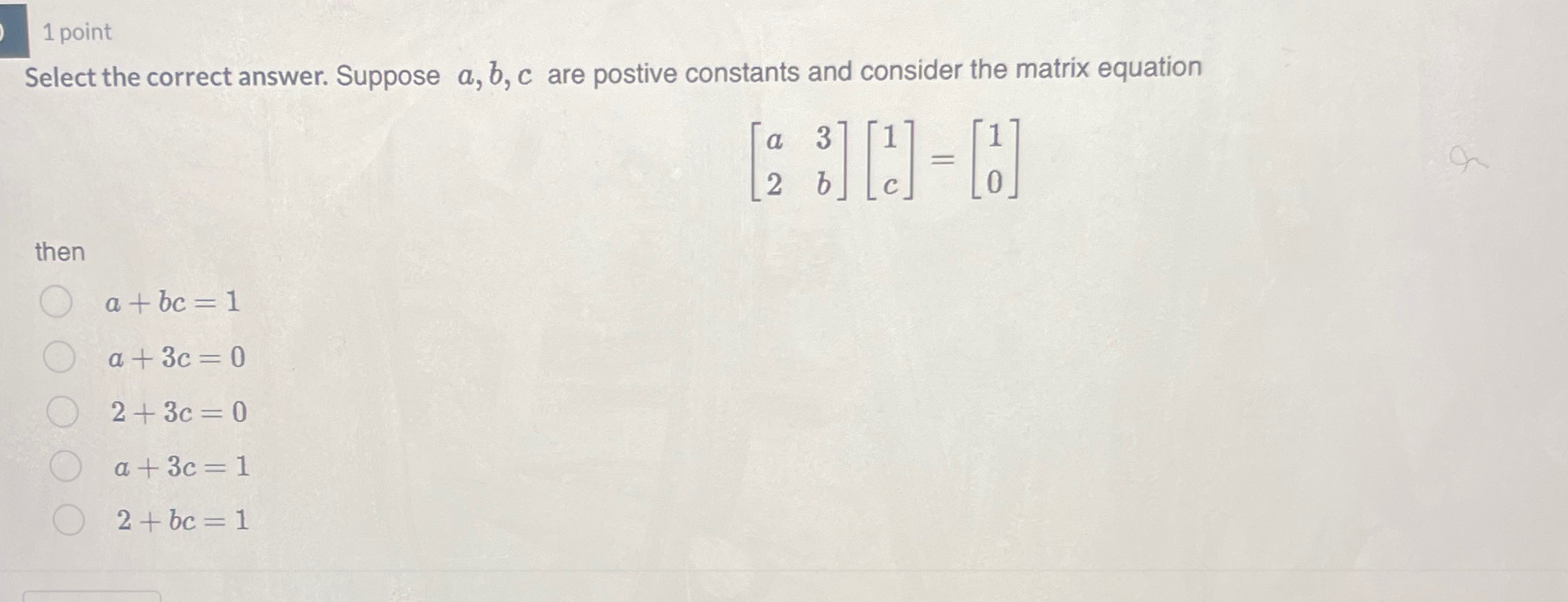 Solved Pointselect The Correct Answer Suppose A B C Are Chegg