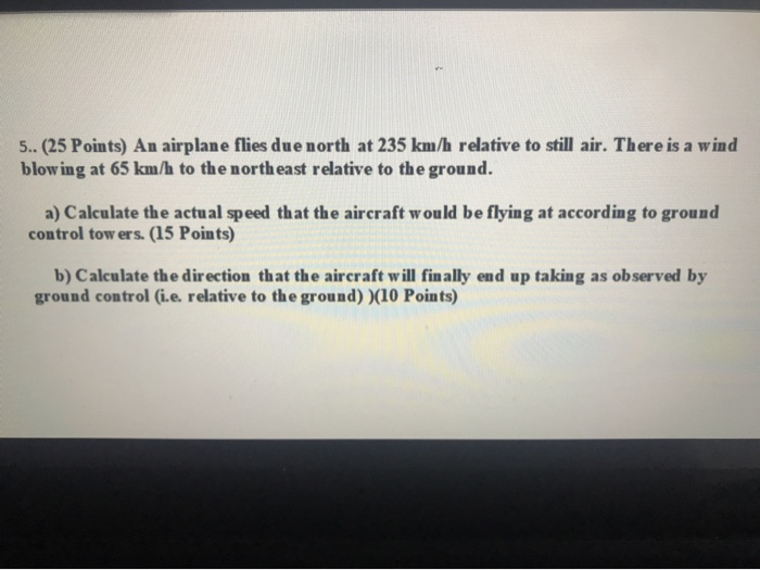 Solved Points An Airplane Flies Due North At Chegg