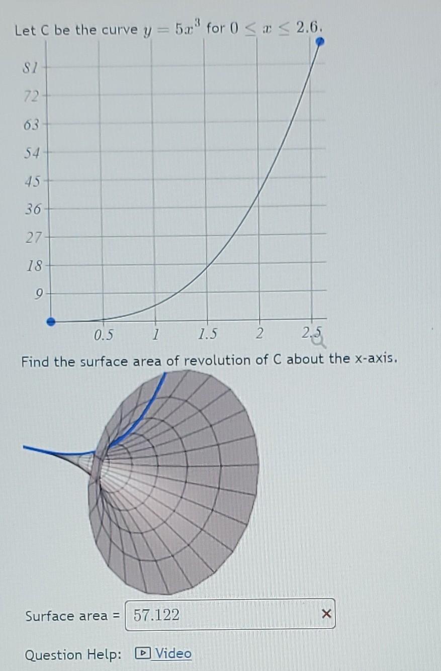 Solved Let C Be The Curve Y 5x3 For 0x2 6 Find The Chegg