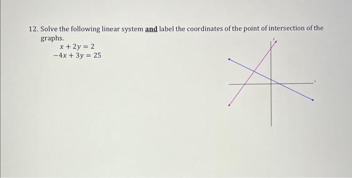 Solved 12 Solve The Following Linear System And Label T