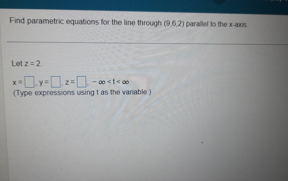 Solved Find Parametric Equations For The Line Through Chegg