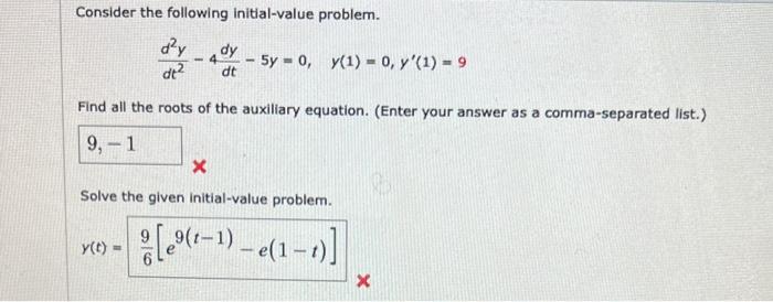 Solved Consider The Following Initial Value Problem Chegg