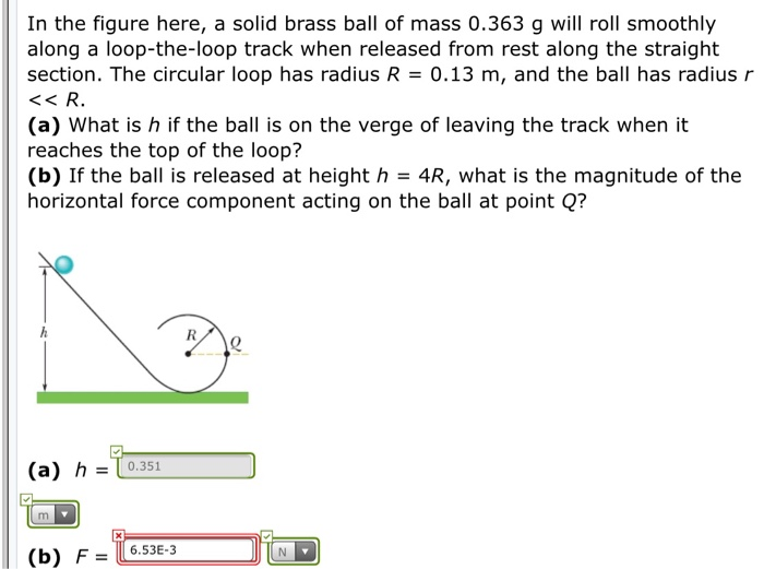 Solved In The Figure Here A Solid Brass Ball Of Mass Chegg