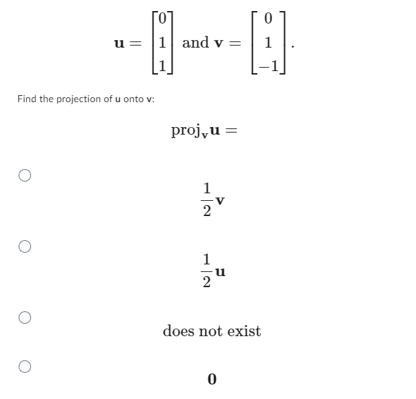 Solved U And V Find The Projection Of U Onto V Chegg