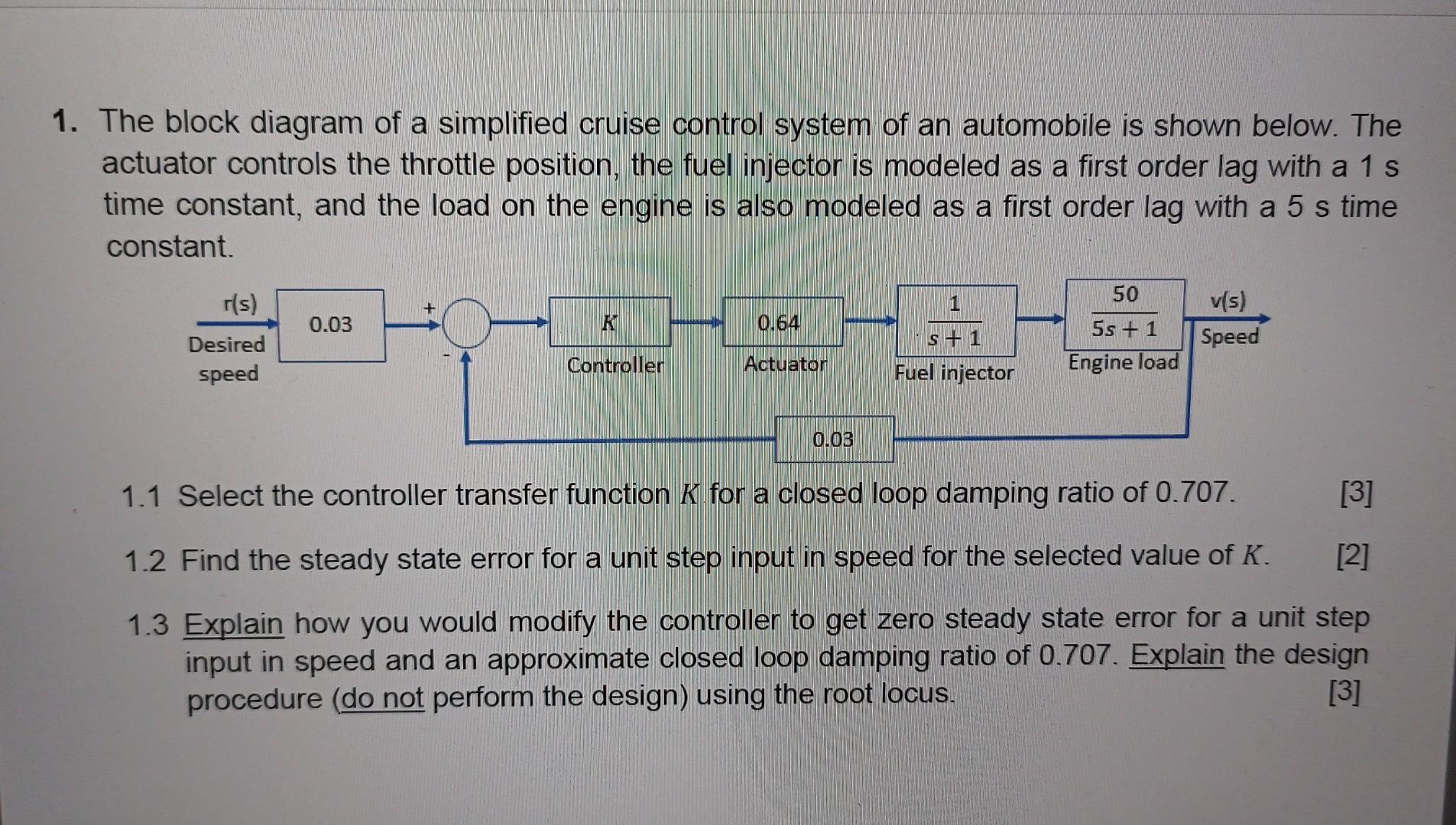 Cruise Control Block Diagram And Explanation Cruise Control