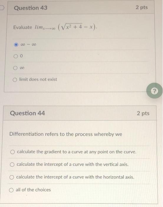 Solved Question Pts Evaluate Limx V X X Chegg