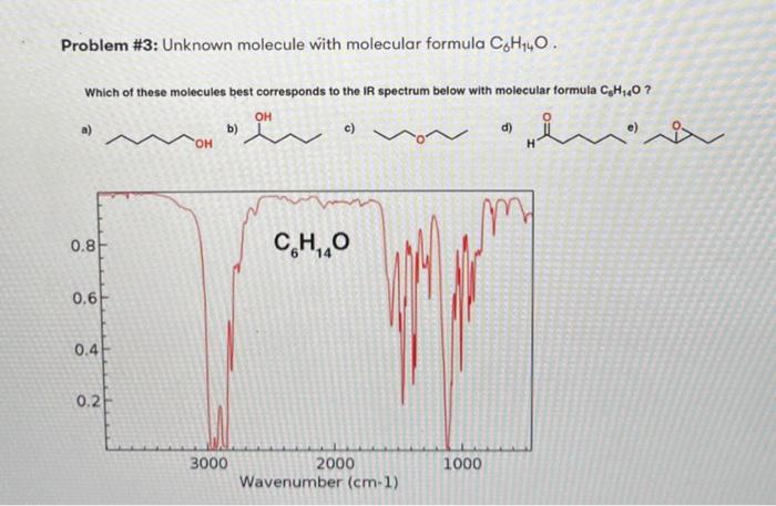 Solved Problem 3 Unknown Molecule With Molecular Formula Chegg