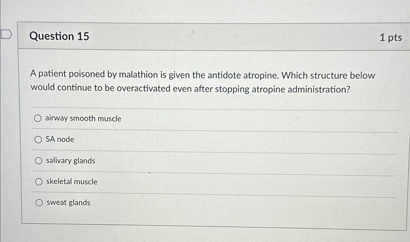 Solved Question 151 PtsA Patient Poisoned By Malathion Is Chegg