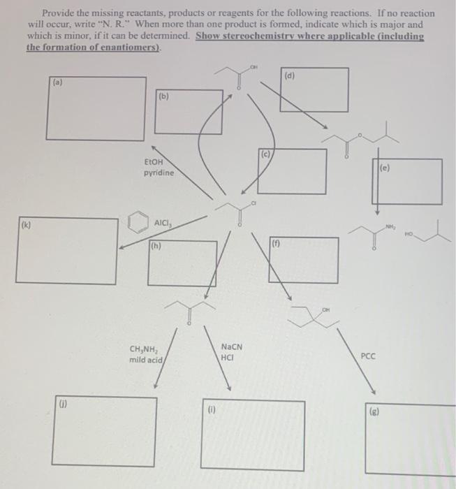 Solved Provide The Missing Reactants Products Or Reagents Chegg