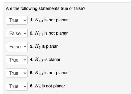 Solved Are The Following Statements True Or False K Chegg