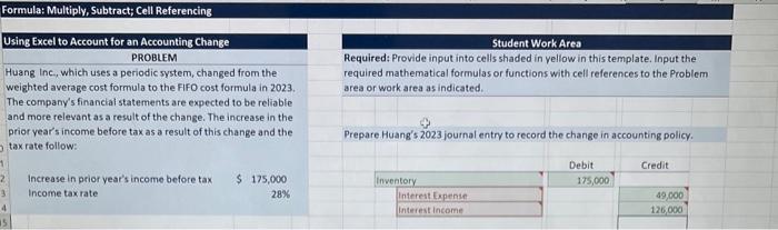 Solved Formula Multiply Subtract Cell Referencing Using Chegg