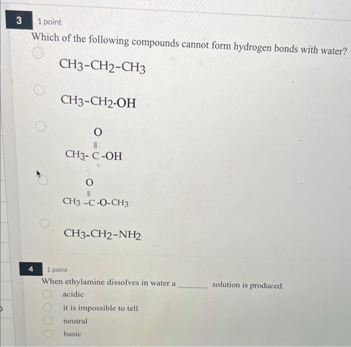 Solved Which Of The Following Compounds Cannot Form Hydrogen Chegg