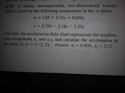 Solved A Steady Incompressible Two Dimensional Velocity Chegg