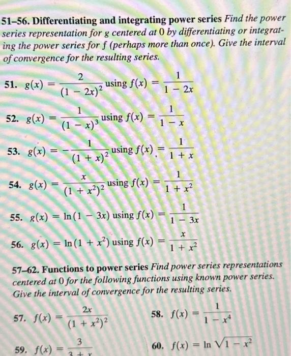 Solved Differentiating And Integrating Power Series Chegg