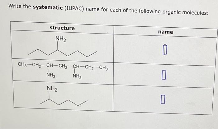 Solved Write The Systematic IUPAC Name For Each Of The Chegg