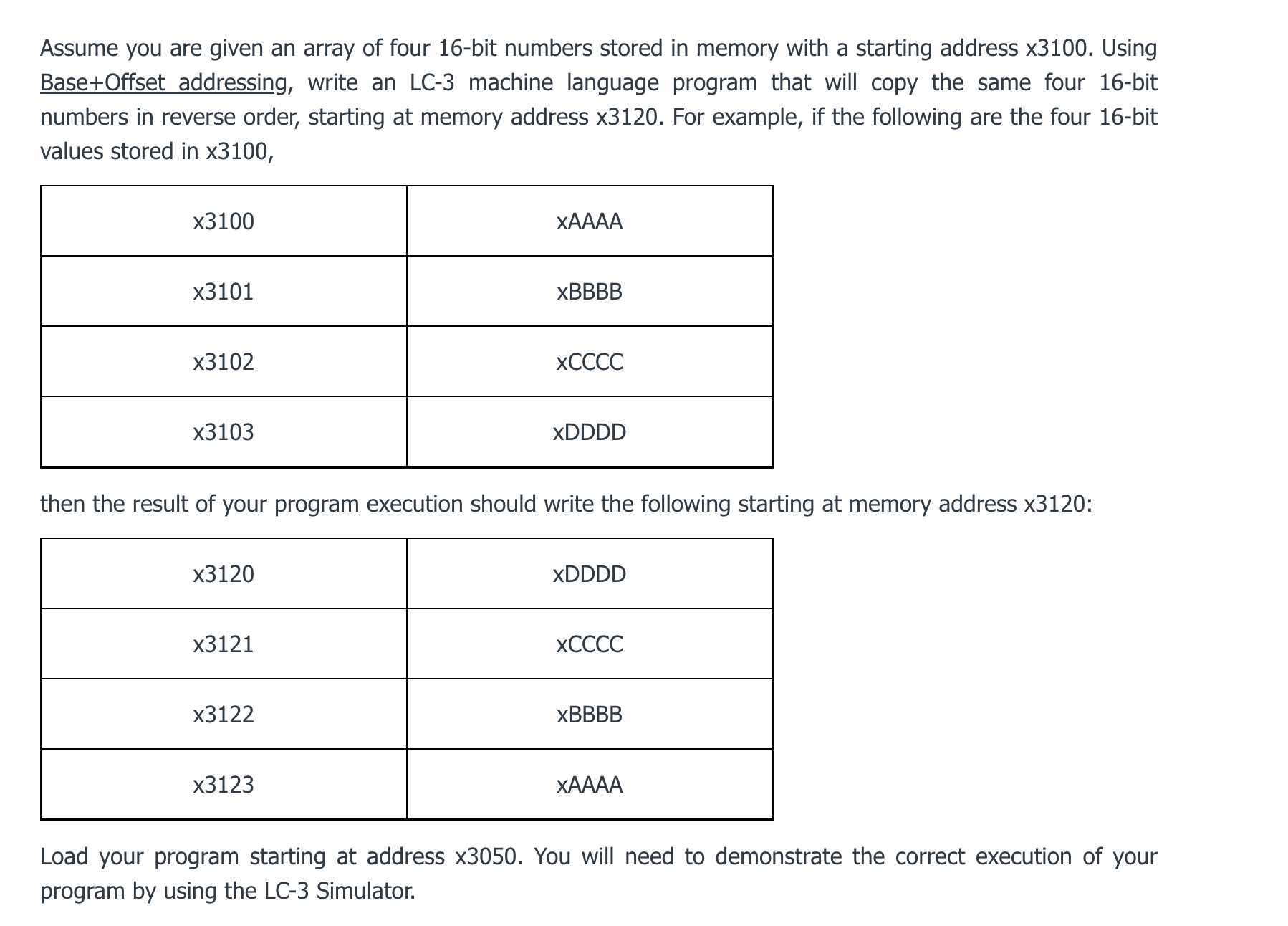 Solved Assume You Are Given An Array Of Four Bit Numbers Chegg