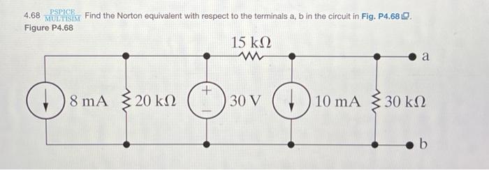 Solved Pspice Multisim Find The Norton Equivalent With Chegg
