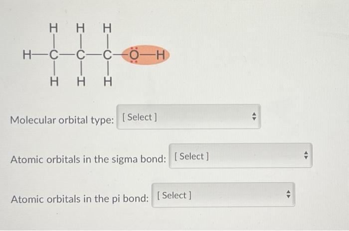 Solved Molecular Orbital Type Atomic Orbitals In The Sigma Chegg