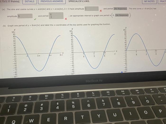 Solved A The Sine And Cosine Curves Y Asin Kx And Chegg