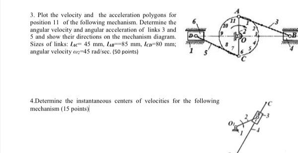 Solved Plot The Velocity And The Acceleration Polygons Chegg