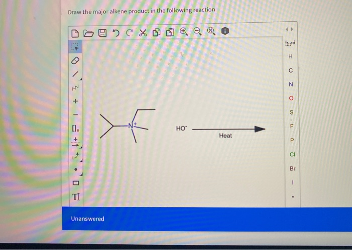 Solved Draw The Major Alkene Product In The Following Chegg