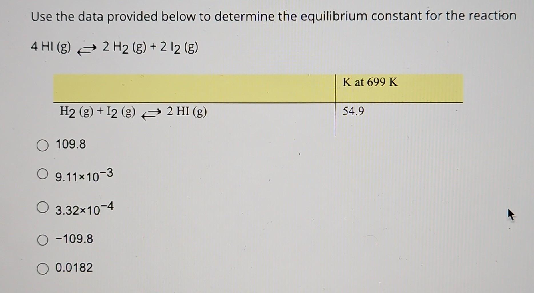 Solved Use The Data Provided Below To Determine The Chegg