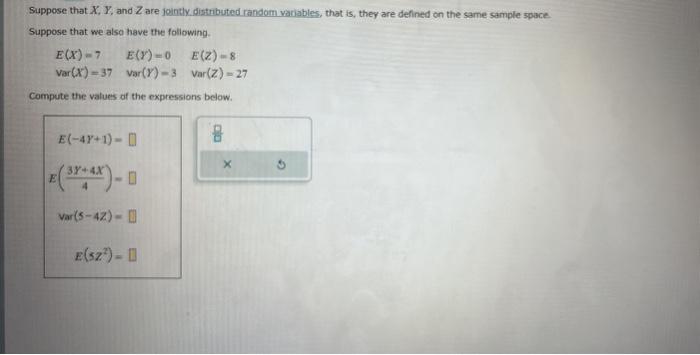 Solved Suppose That X Y And Z Are Jointly Distributed Chegg