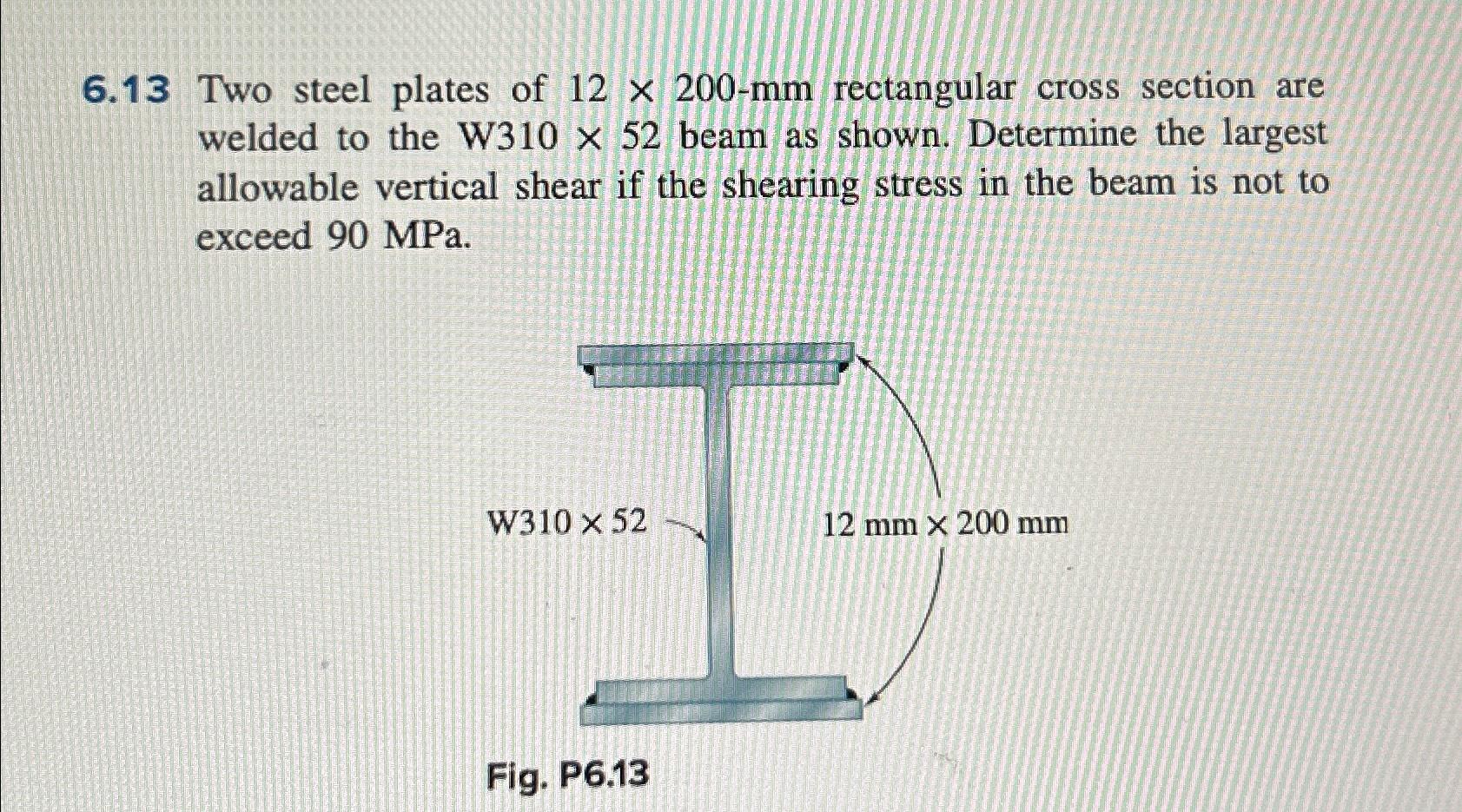 Solved 6 13 Two Steel Plates Of 12200 Mm Rectangular Chegg