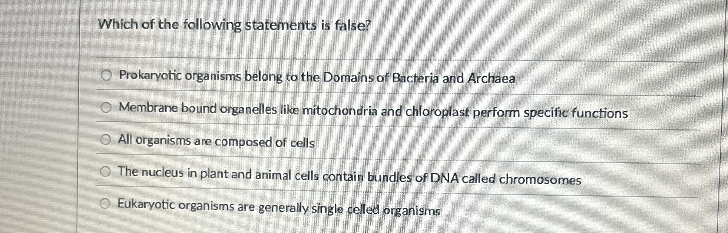 Solved Which Of The Following Statements Is Chegg